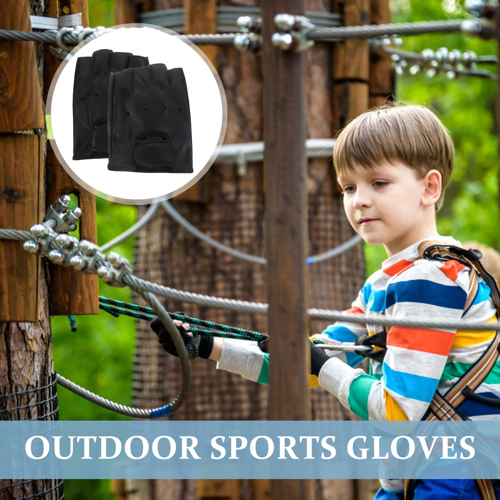 Children Half Finger Gloves Durable Comfortable Outdoor Activity Kids Riding Cycling Sports Fashion Warm Protection