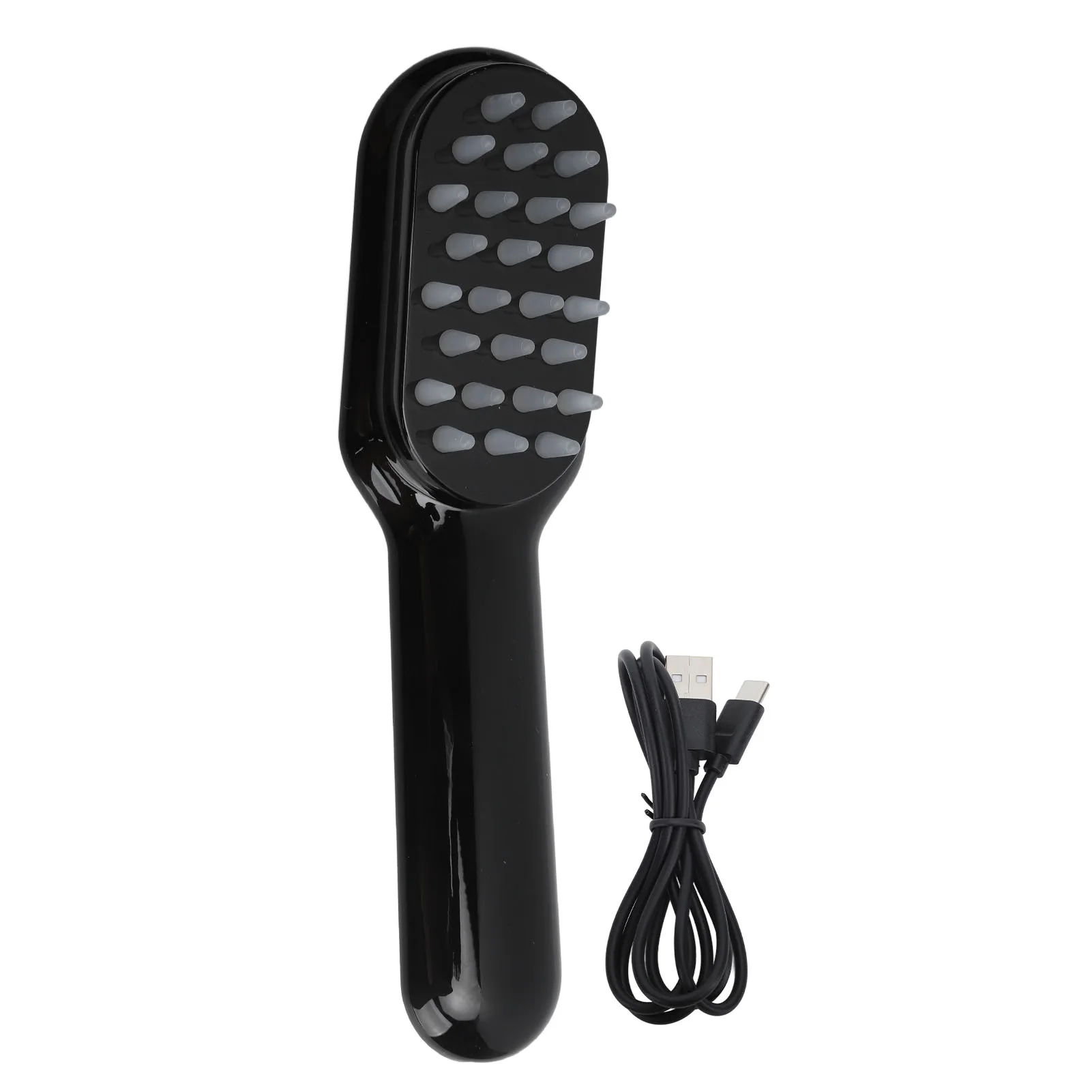 Masajeador eléctrico del cuero cabelludo con peine láser con 10 engranajes de vibración, carga USB para el crecimiento del cabello, relajación del estrés, rayos rojos y azules