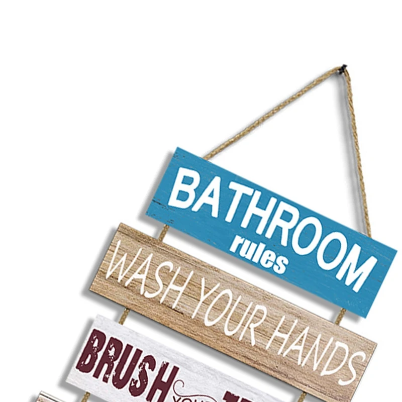 Inspirational Wall Art Decor For Office Bathroom, Wooden Rustic Hanging Motivational Wall Art Decoration Sign