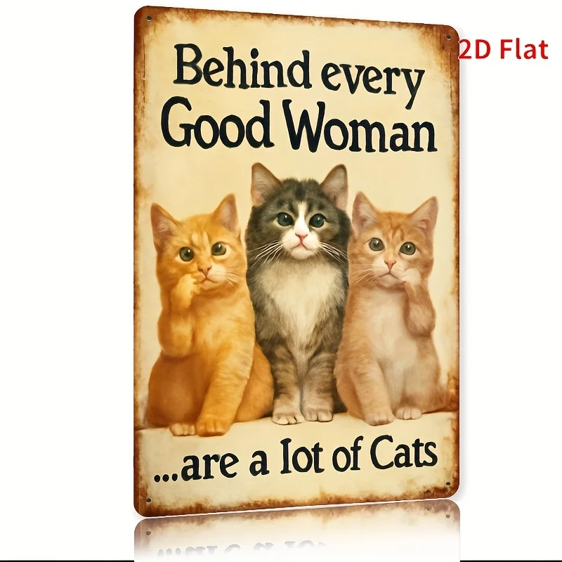 Retro Metal Tin Sign Behind Every Good Woman 2D Flat Wall Art Bar Cafe Farmhouse Decor 20x30cm