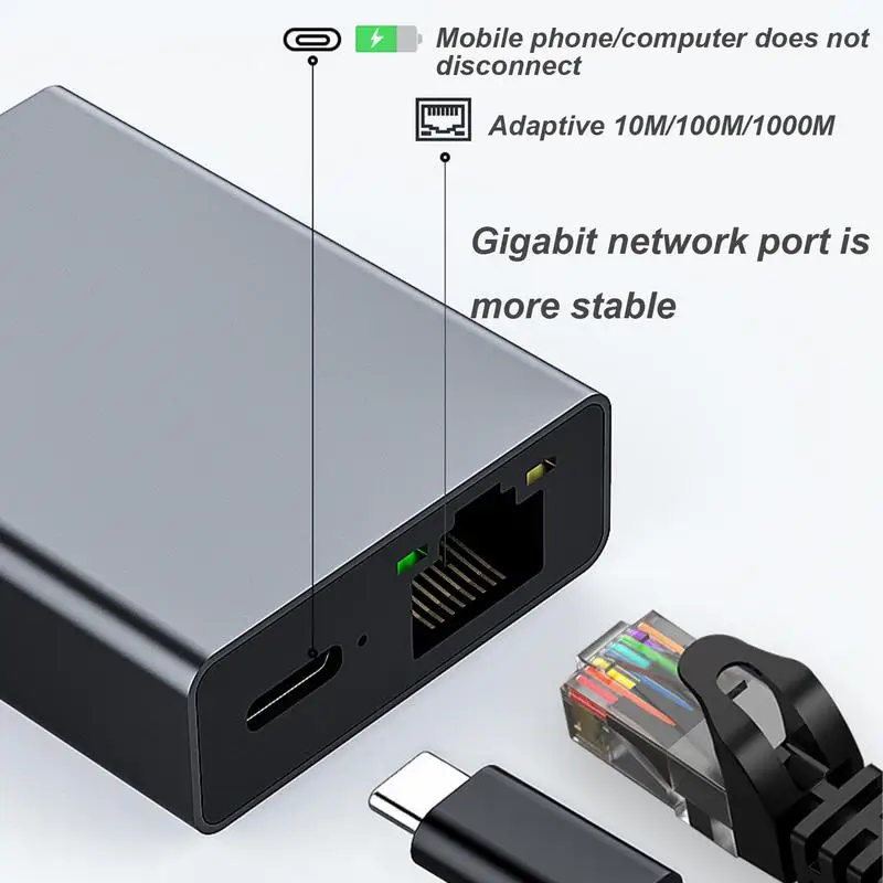 Ethernet-адаптер для ноутбука, Ethernet-адаптер 1000 Мбит/с, быстрая сеть, быстрая потоковая передача, интернет-кабели, телефонные принадлежности для ПК, дома