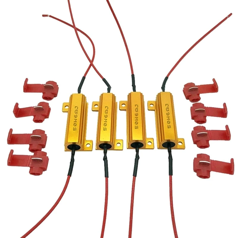 LED Indicator Ballast Load Resistor Flash Rate Relay Turn Signal Bulbs Load Resistor 50W 6 Ohm 4Piece