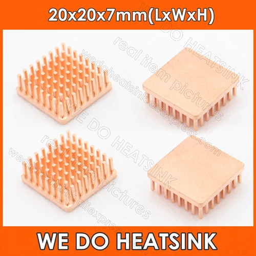 Imagen 2 del producto Hacemos disipador de calor 20x20x7mm 25x25x7mm 30x20x7mm disipador de calor sin o con almohadilla térmica, varias opciones de tamaño de forma de cobre