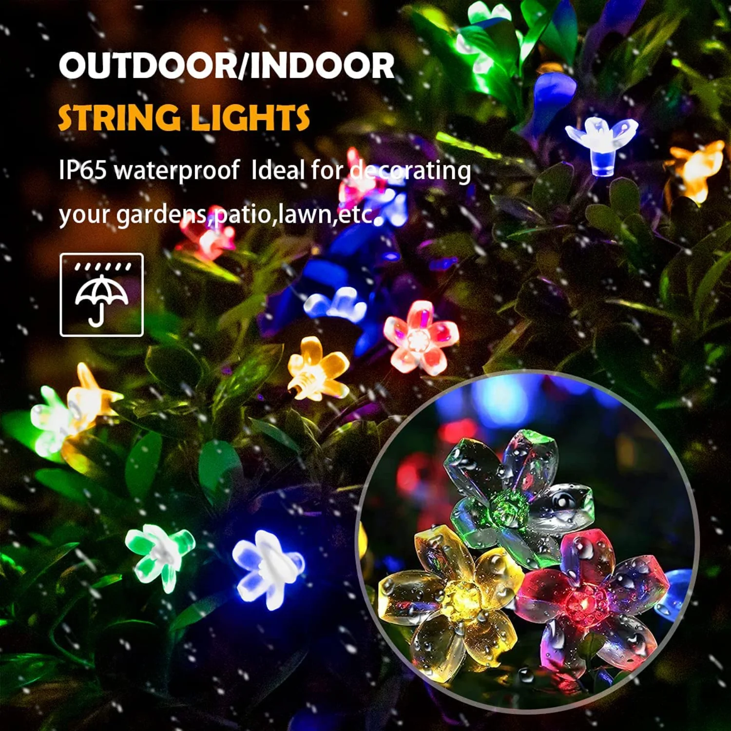 Solar String Flower Garden Lights Solar Outdoor Lights Waterproof 200 LED 8 Modes Wedding Fairy Light Garden Decoration Outdoor