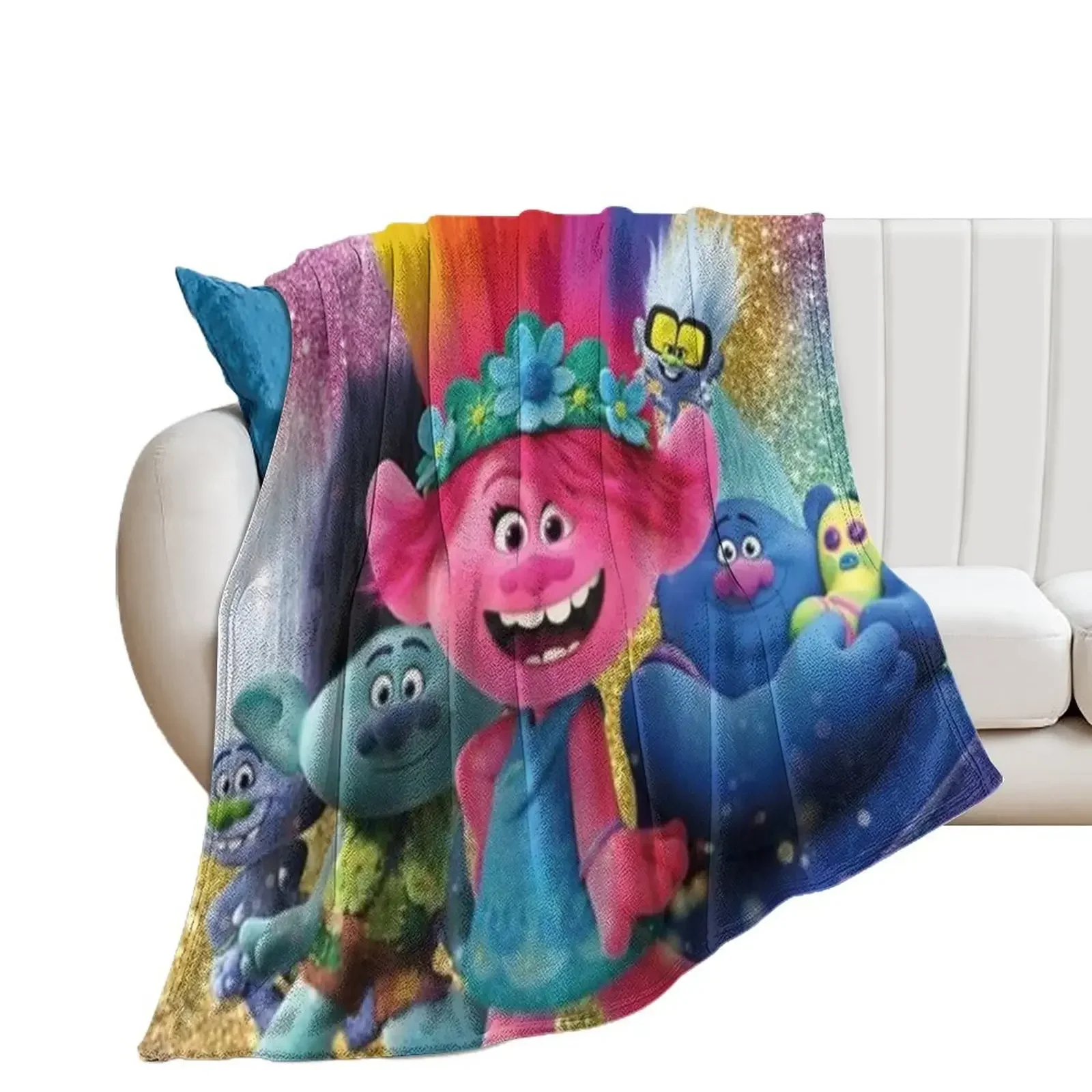 

Trolls Design Throw Blanket Personalized Gift Soft Softest Blankets
