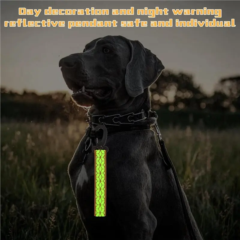 DT42-60Pcs Reflective Strips, Safety Reflector Pendants Reflective Pendants Safety Key Chains For Backpack Clothes Cycling