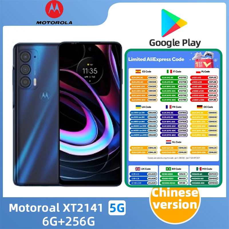 Motorola Moto Edge 2021 XT2141 5g SmartPhone Snapdragon 778g 6.8 inch Screen 5000mAh 108MP Camera Original Used Phone