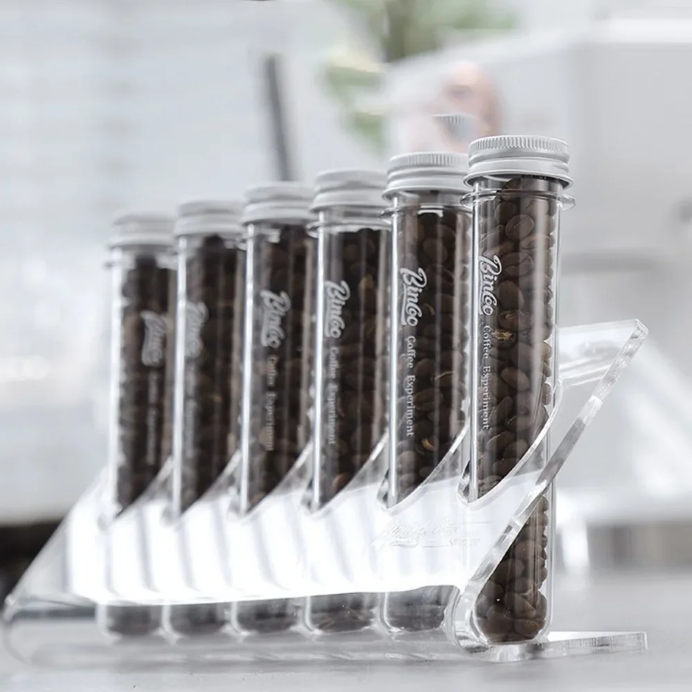 Coffee Bean Storage Dispaly Rack Acrylic Transparent Coffee Bean Storage Tubes Coffee Bean  Single Dose Container Coffeeware