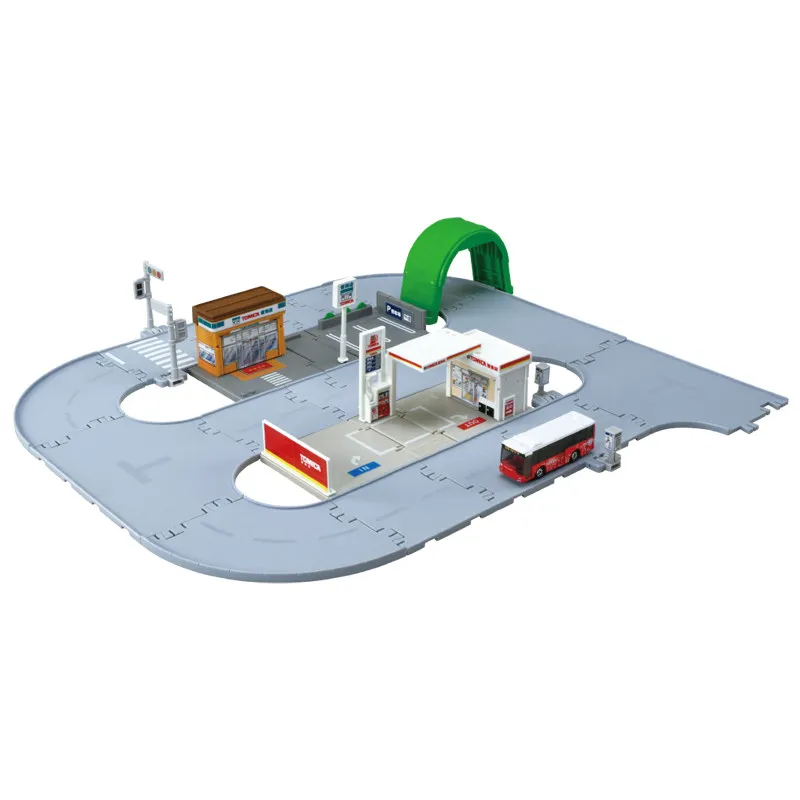 Original Tomica 904854 Town Entry‑Level Track Set,Comes With 1 Die‑cast Mini Car,Complete Scene Diorama Starter Kit For Boys
