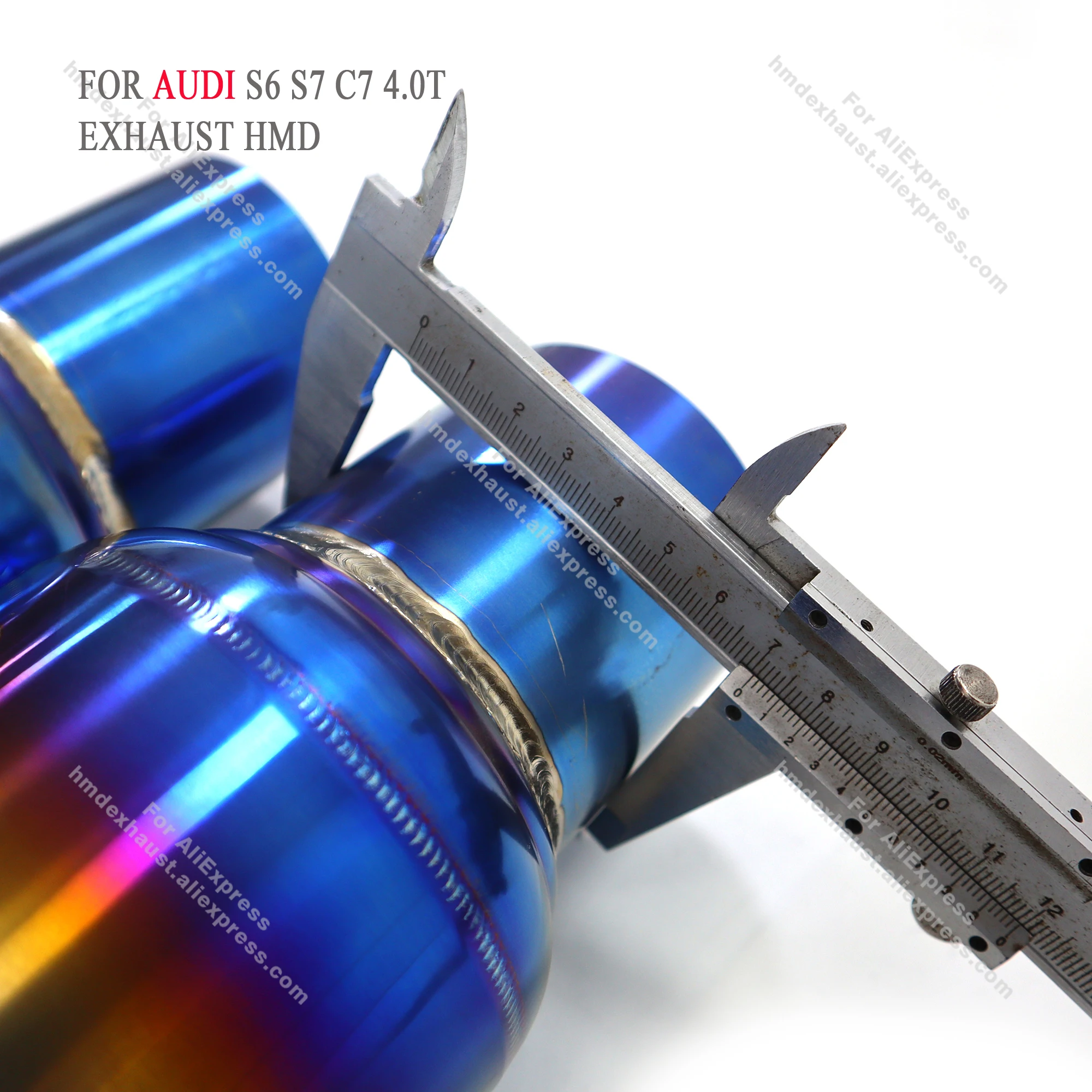 High Quality Catback For AUDI S6 S7 C7 4.0T Titanium Alloy Exhaust System Electronic Valve Muffler Tips Non-destructive HMD