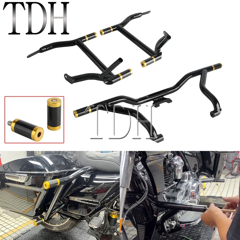 

Motorcycle Saddlebag Guard Rails Engine Guard Protector For Harley Touring Electra Glide Ultra Limited Classic Standard 2014-24