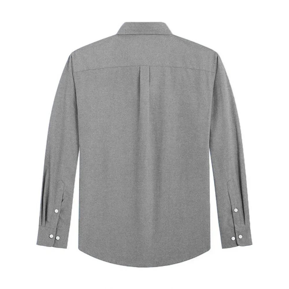 Мужские рубашки с длинным рукавом, однотонная рубашка-оксфорд, мужская рубашка на пуговицах с карманами, мужские рубашки, деловая классическая рубашка