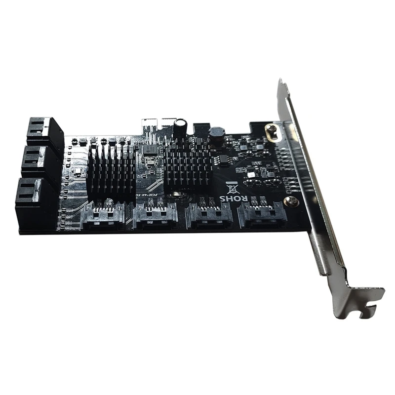 NEW-PCI-E kartu ekspansi SATA PCI-E 1X ke 10-Port SATA3.0 kartu ekspansi 6Gbps kartu penambangan PCIE-SATA Desktop