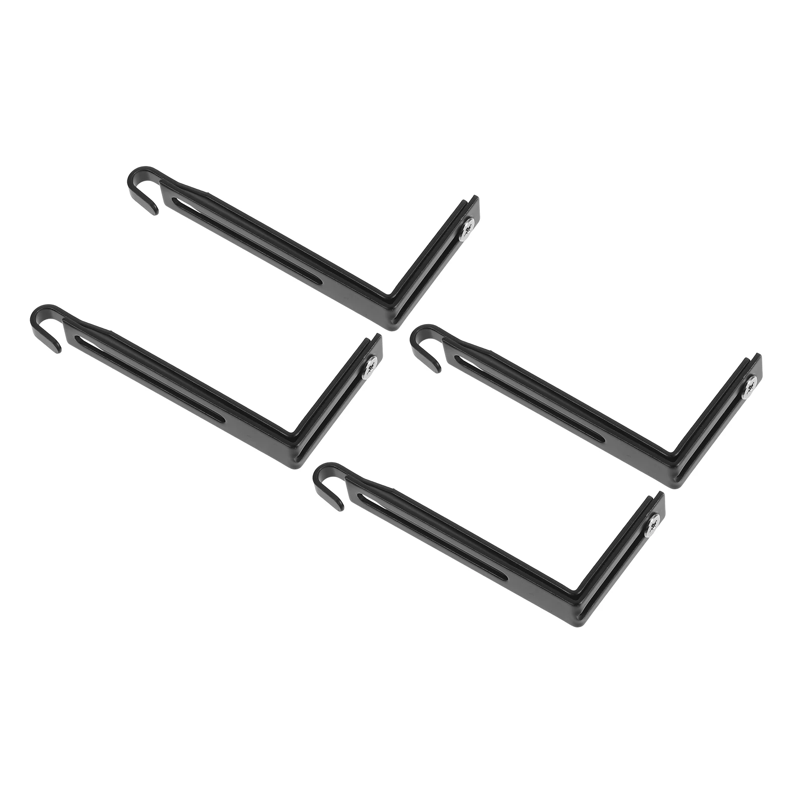 

4pcs Metal Hooks 37-55mm Adjustable Door Hanger Black Universal Cubicle Coat Hat Storage Rack Wardrobe Home Organization