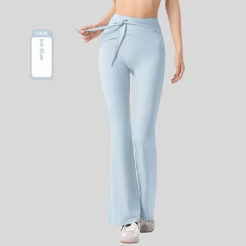 Women's High Waist Yoga Pants Flared Leggings Butt Lifting Stretchy Soft Wide Leg Fitness Exercise Trousers Lounge Wear