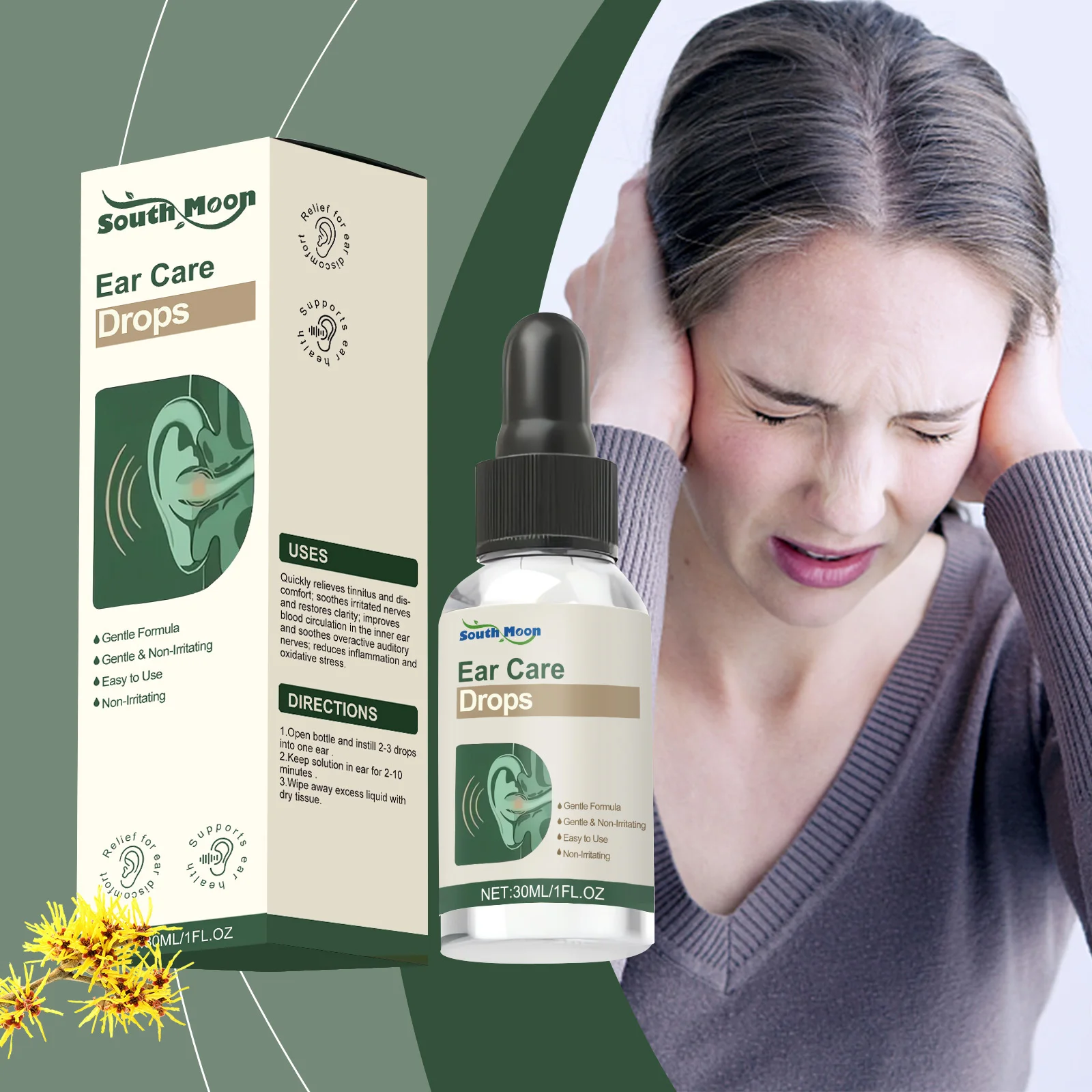 Tinnitus Soothing Drops Otitis Care Listening Improvement Earwax Removal Alleviate Hearing Loss Earache Ear Ringing Relief Drops