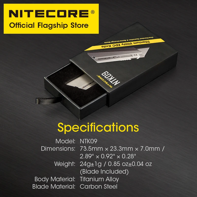Nitecore NTK09 التيتانيوم فائدة EDC سكين سلسلة مفاتيح صغيرة سكين 24 جرام المحمولة سكين للفرد لحقيبة الظهر قلادة فتاحة الزجاجات