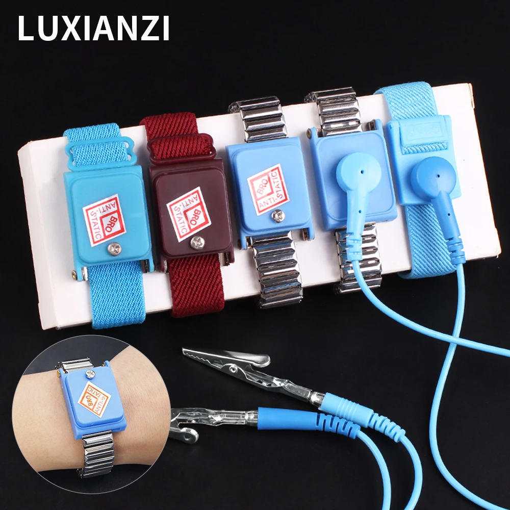 LUXIANZI Anti Static Wristband Adjustable ESD Wrist Strap Discharge Cables For Electrician IC PLCC Worker Corded/Cordless