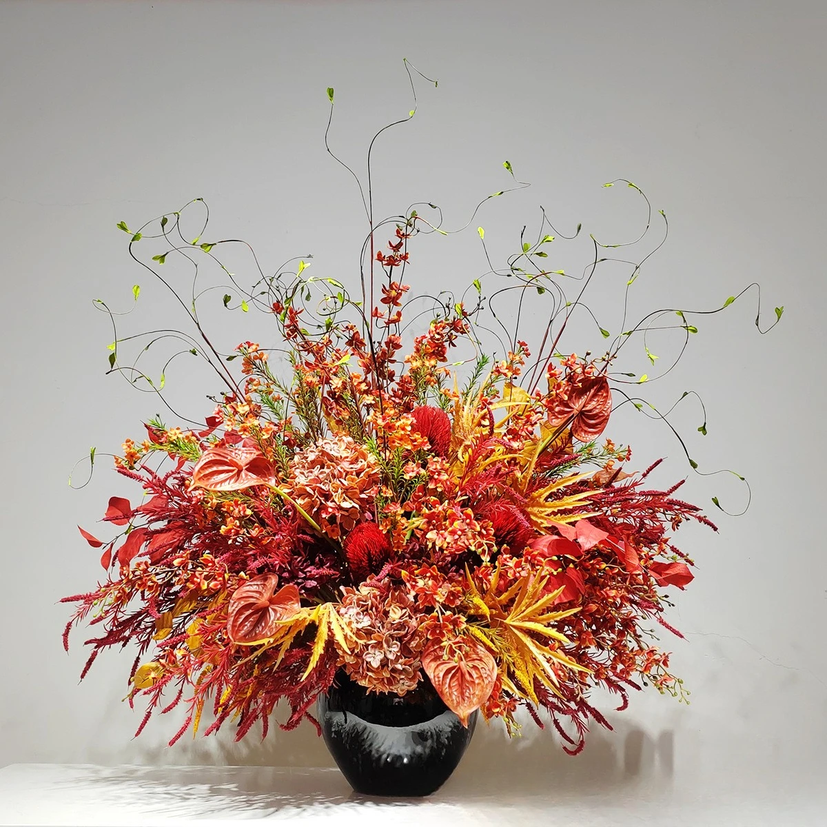 محاكاة إبداعية جديدة من الزهور الصينية بونساي نباتية خضراء مزخرفة #2