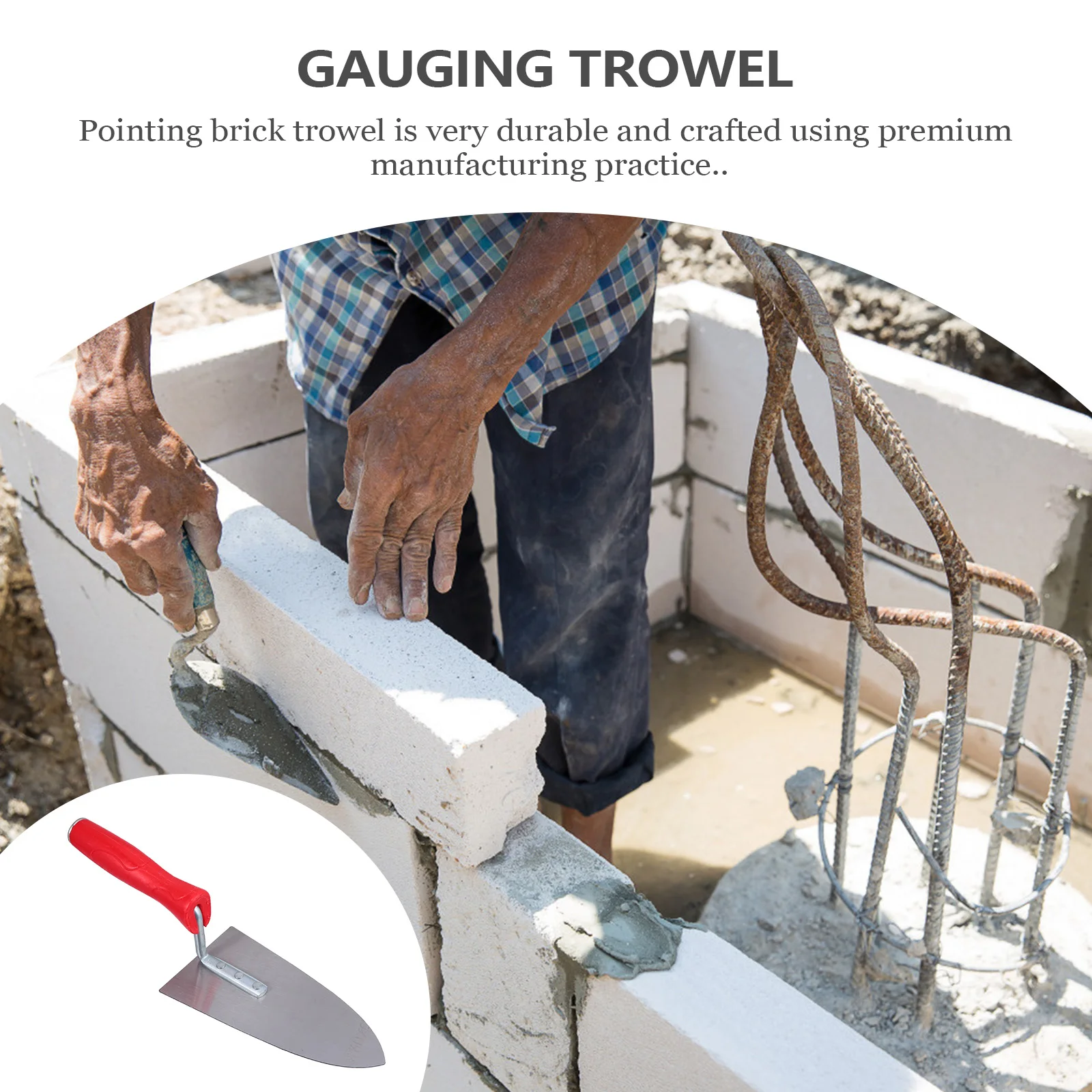

Stainless Steel Pointing Trowel Construction Tool Non-Stick Blade Bricklaying Plaster Mortar Spreader Durable Ergonomic Handle