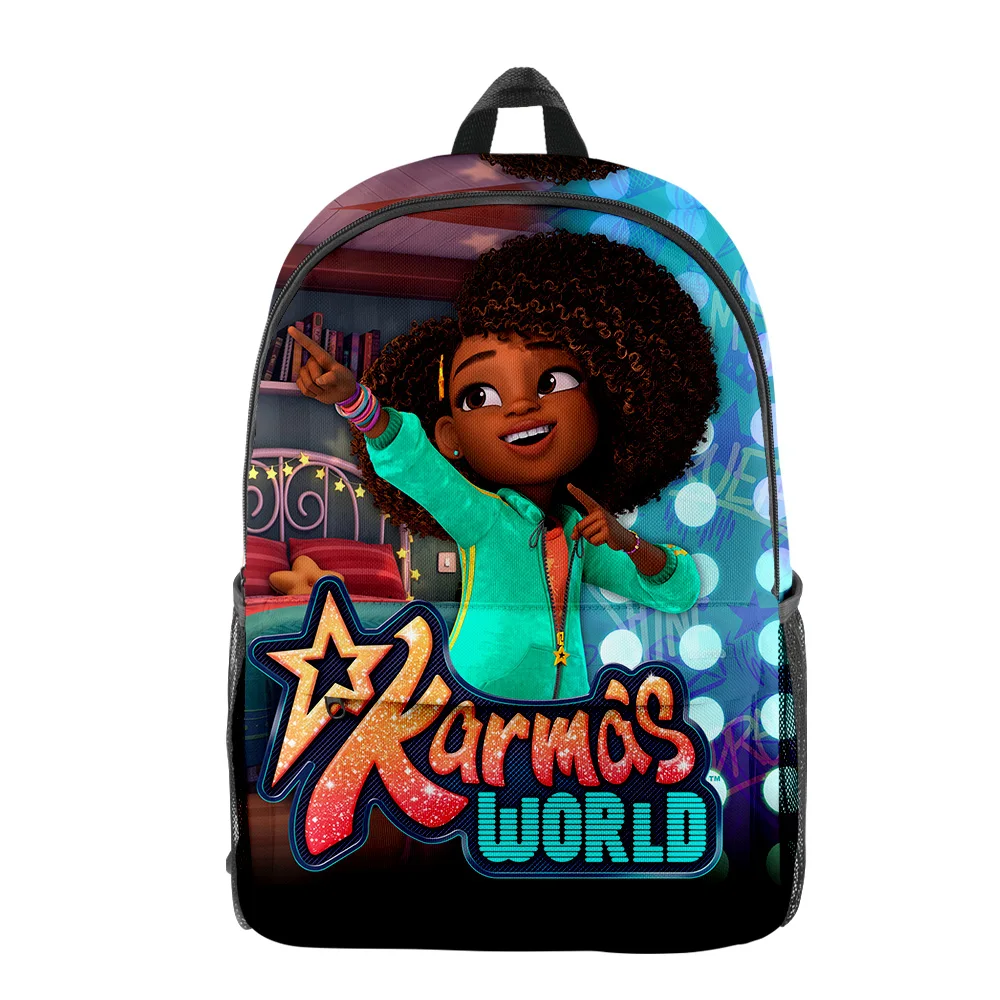 

Popular Youthful Karma's World Tv Show Student School Bags Notebook Backpacks 3D Printed Oxford Waterproof Funny Travel Bags
