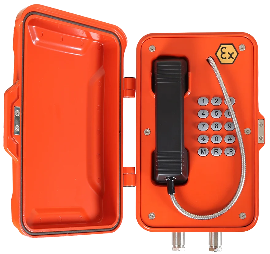 J&R Ruggedized IK10 Impact Resistant Weatherproof IP67 IECEx Explosion Proof Analog/IP Network Phone Hotline Model