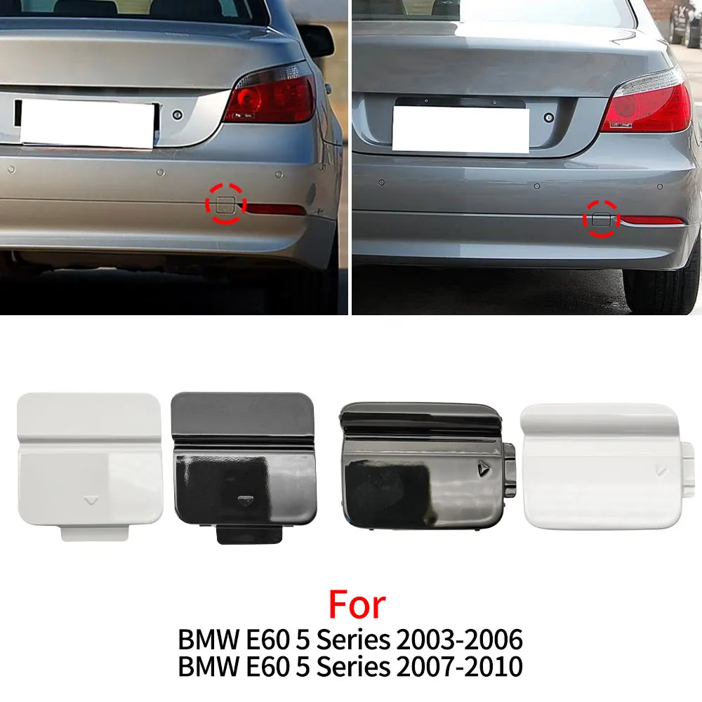 

For BMW E60 Car Rear Bumper Tow Hook Cover Caps With Color Black White for BMW E90 5 Series 520 523 525 528 530 2002-2010