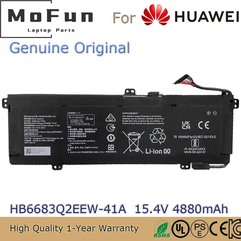 

Original Genuine HB6683Q2EEW-41A 15.4V 75Wh Laptop Battery for Huawei MagicBook 14 2022 GLO-F56 GLO-F76 GLO-N56 GLC-F56
