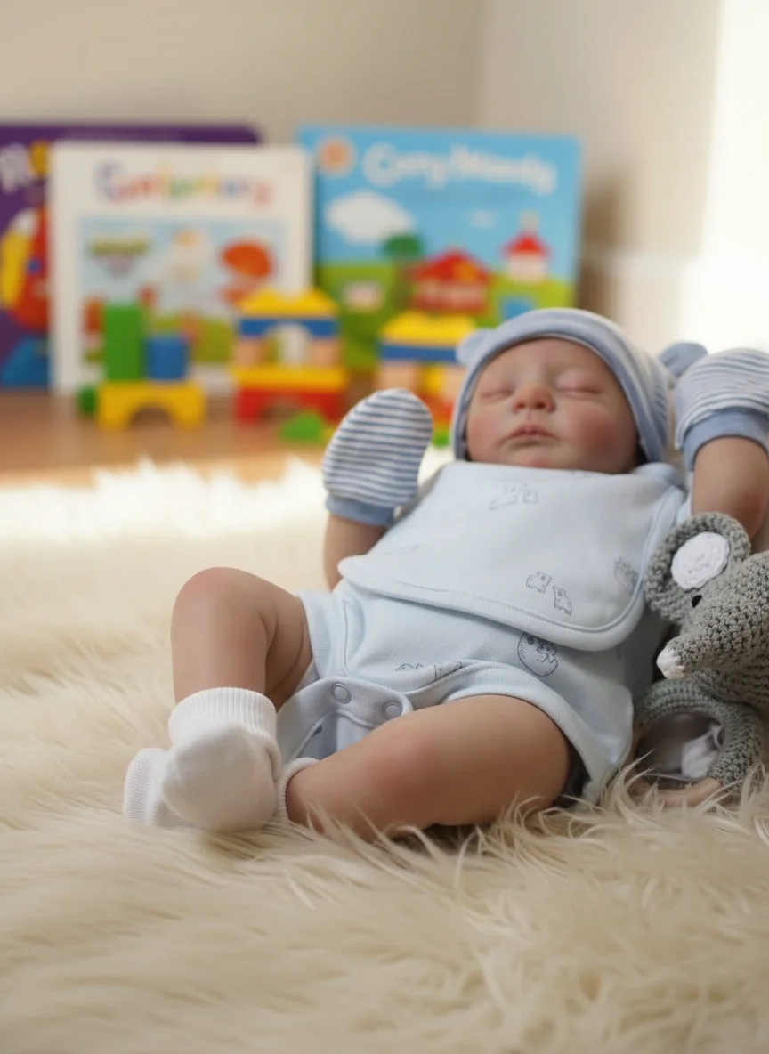 

NPK 18inch Hand Painted Reborn Boy Baby Doll Kai with Soft Cloth Body High Quality Already Painted Finished Collectible Toy