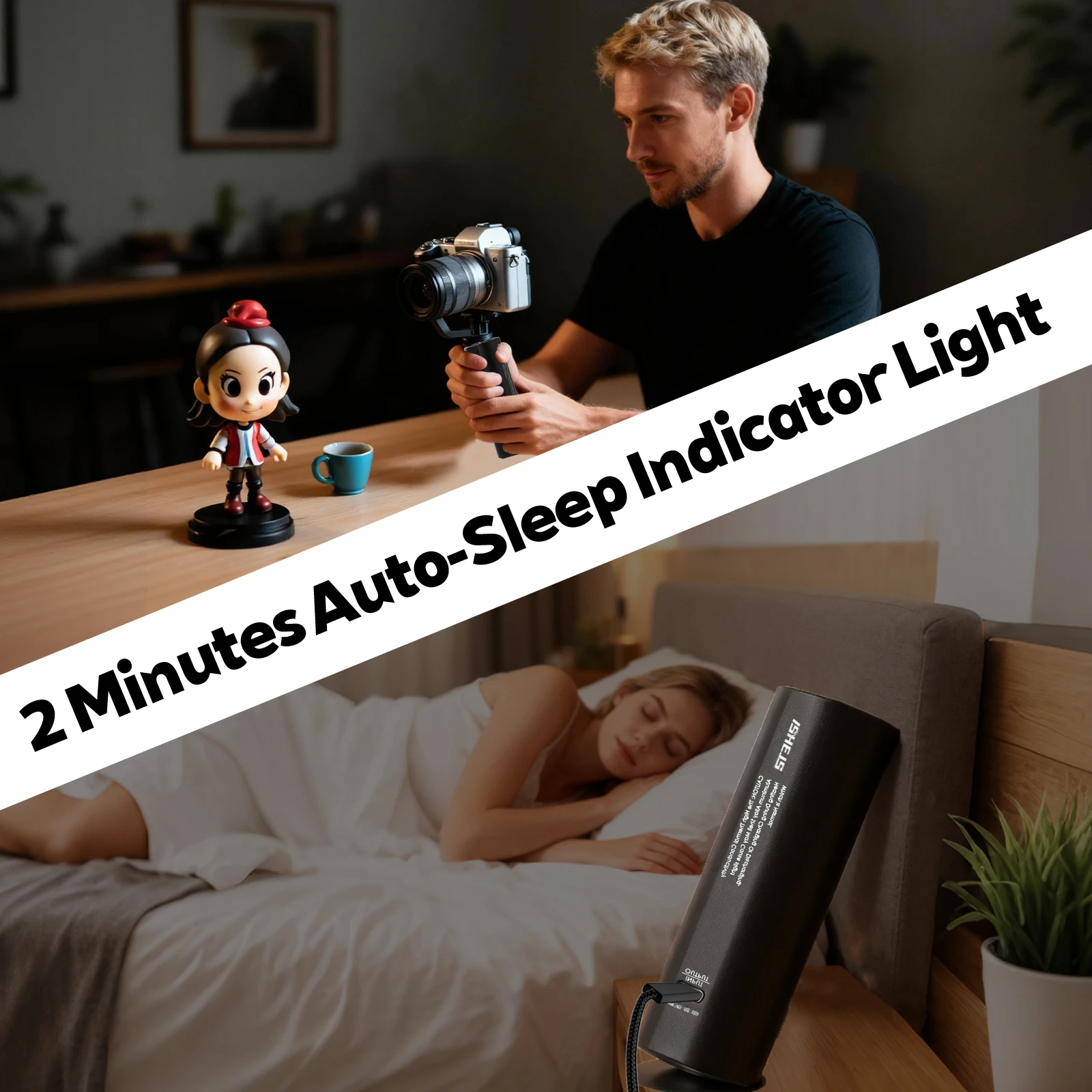 منافذ شحن ISHEJS بقدرة 5000 مللي أمبير في الساعة من النوع C مع حامل ثلاثي القوائم صغير ﻿   للهواتف الذكية كاميرا بدون مرآة