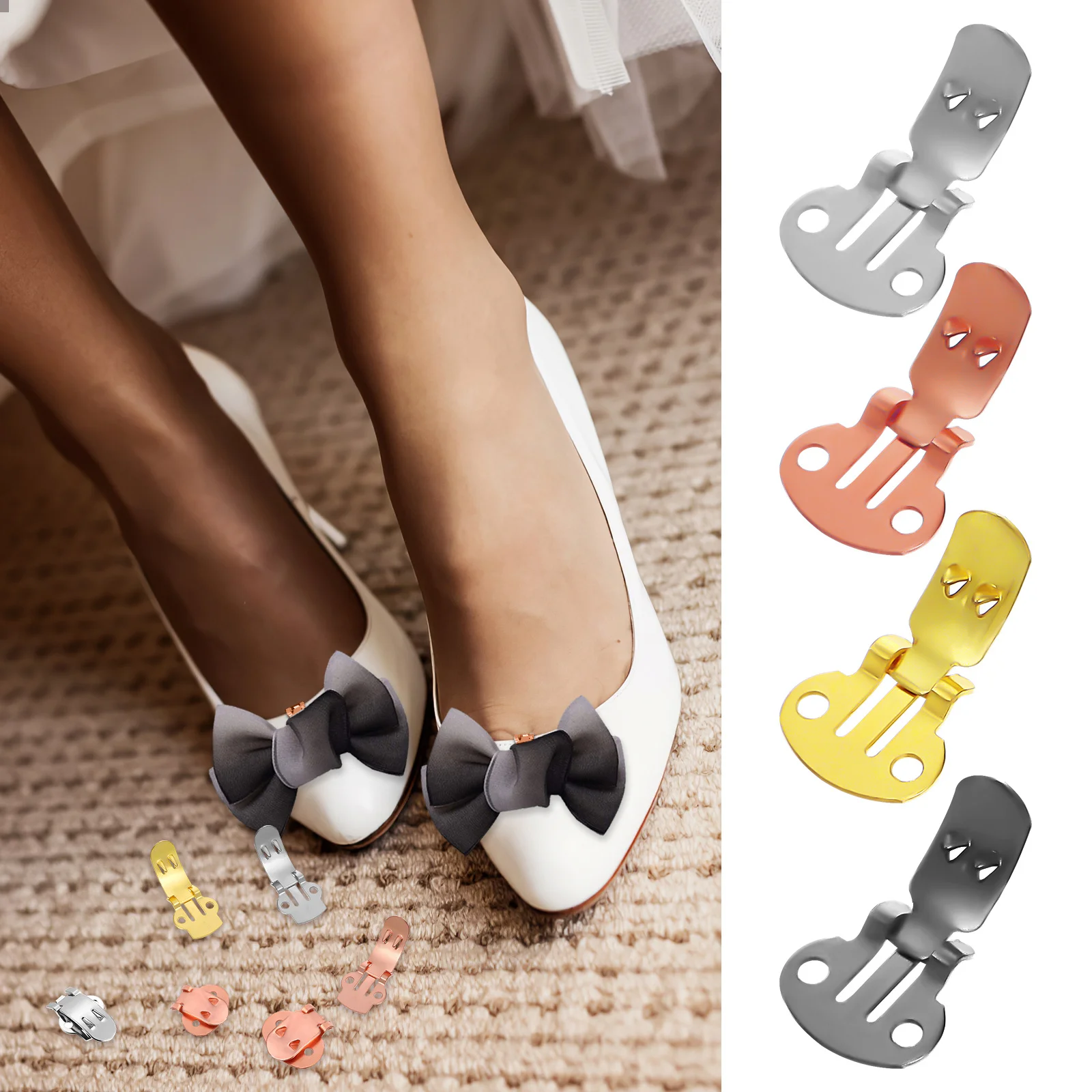 

36Pcs Metal Flat Blank Shoe Clips Detachable Decorative Buckles for Shoes Accessories DIY Women Clothing Hats Shoe Clips