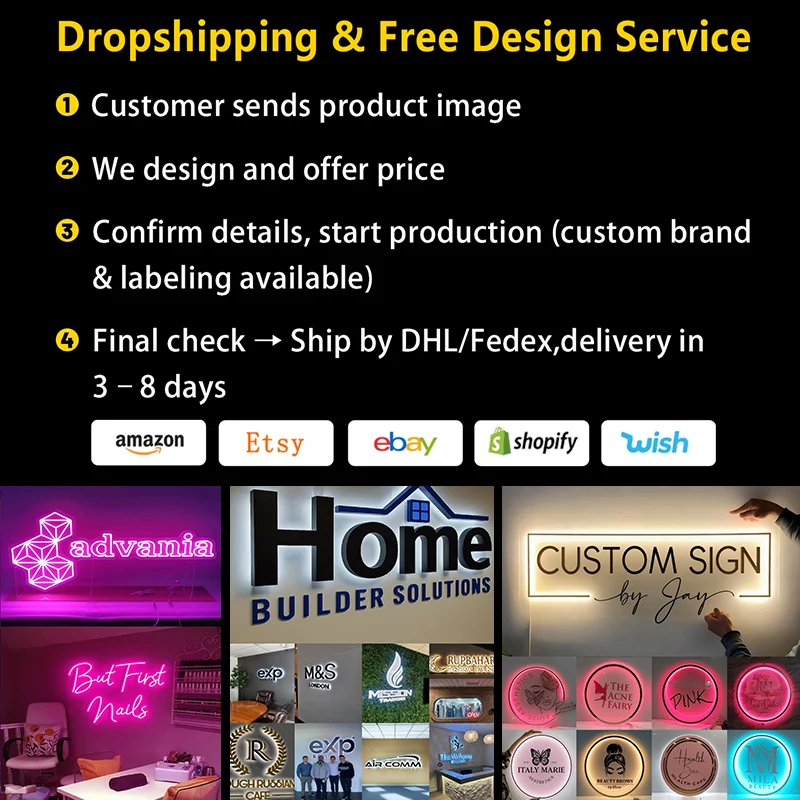 Custom Led Neon Signs Light Led Letters Name Sign Personalized Neon Lights Sign for Business Custom Wedding Neon Drop Shipping