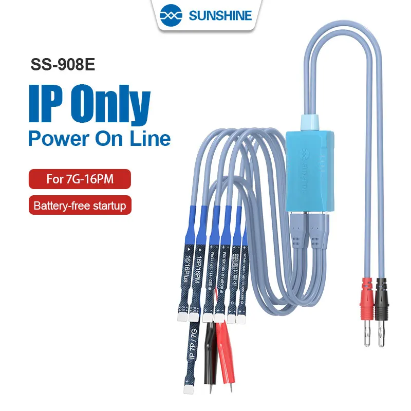 

SUNSHINE SS-908E Power On Line для iPhone 7-16 Pro Max, без батареи, запуск мобильного телефона, тестовый кабель