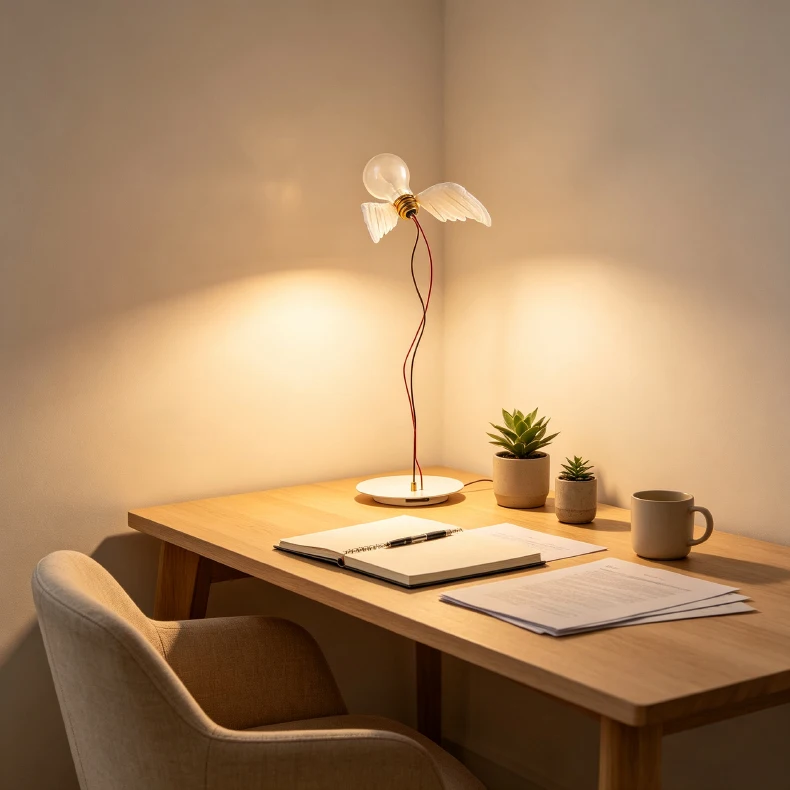 German Lucellino Vintage French Feather Copper Table Lamps