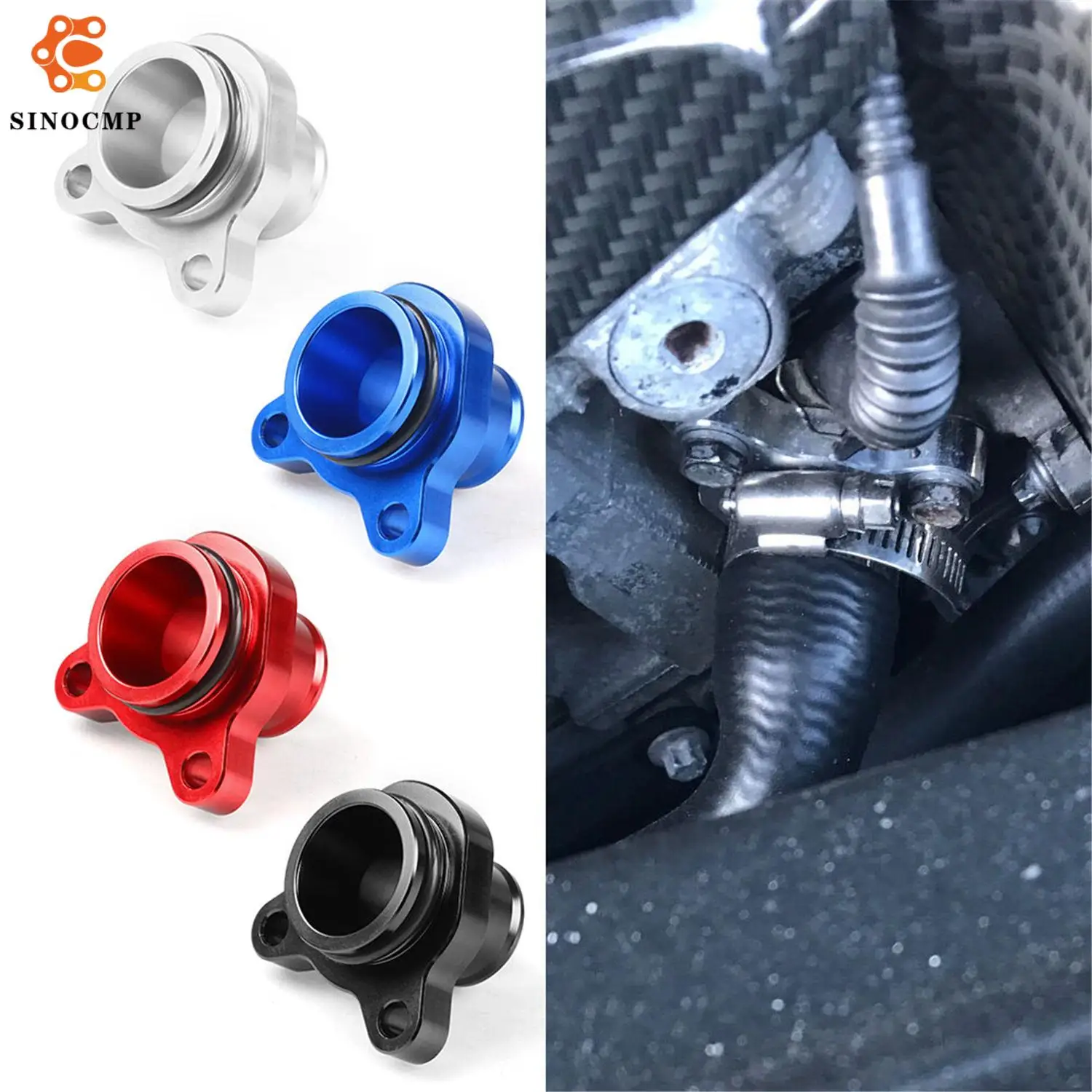 

1Set Red Water Hose Fitting Replacement 11537541992 11537544638 For For BMW N52 N53 N54 335i 335 Engines Accessories