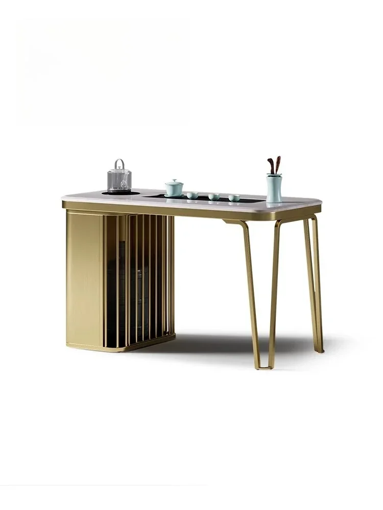

New Chinese-style small apartment home balcony office walnut kung fu solid wood tea table