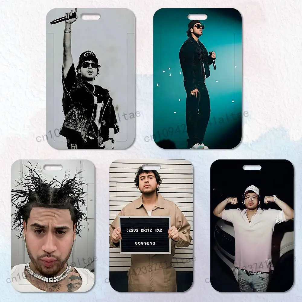 

Rapper JOP Fuerza Regida Card Holder Durable With Carabiner Name Tag Vertical ID Badge Holders Credentials Protection