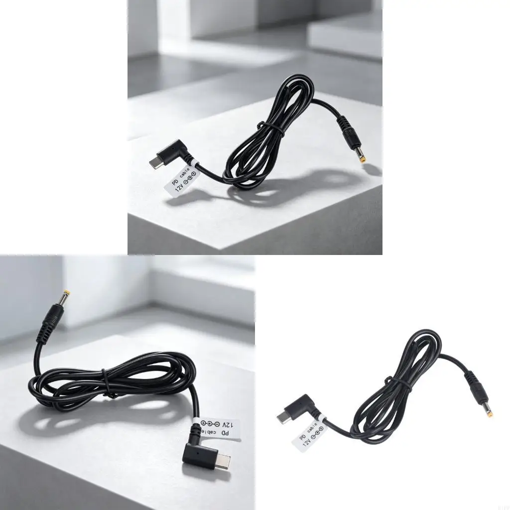 E1PF Center Positive Type C Cable with x 1.7mm Tip, 12V 36W USB C End, 1M Cord for Home Office Charging Needs and Spare Cable