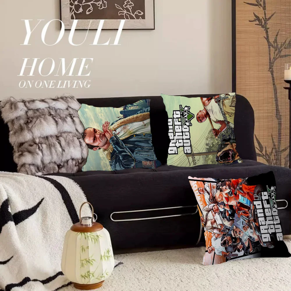 

Game G-Grand T-Theft A-Auto Pillow Cover Sofa Cushion Cover Home Room Decoration Children Gift