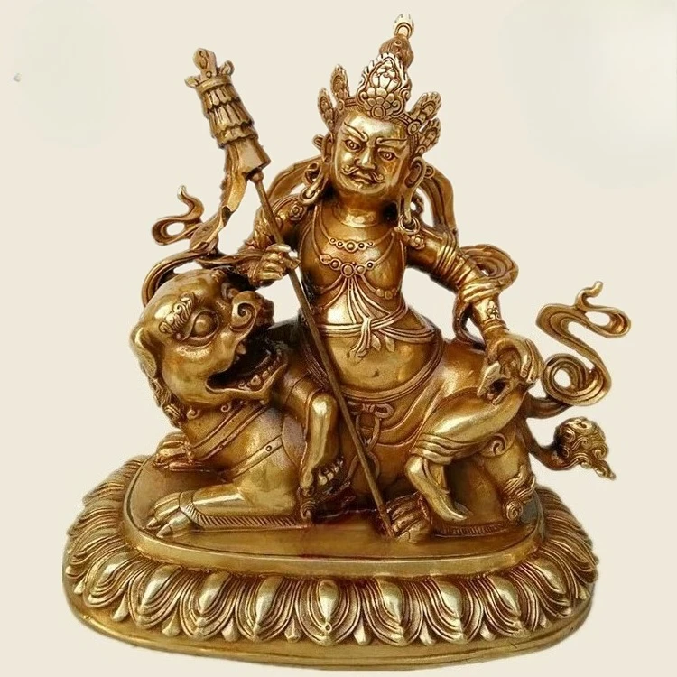 21cm Bronze Buddha Statue Auspicious Guardian Vaishravana Vaisravana Mammon of Wealth
