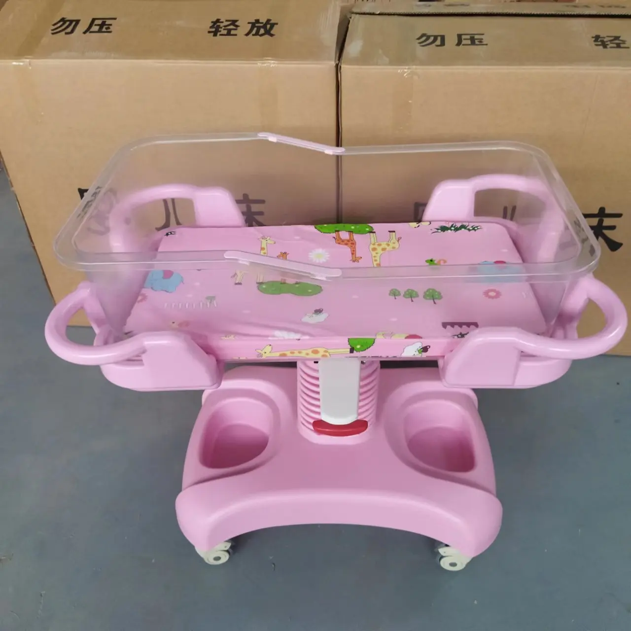 Crib stroller ABS neonatal crib stroller with clear crib and bottom storage basket