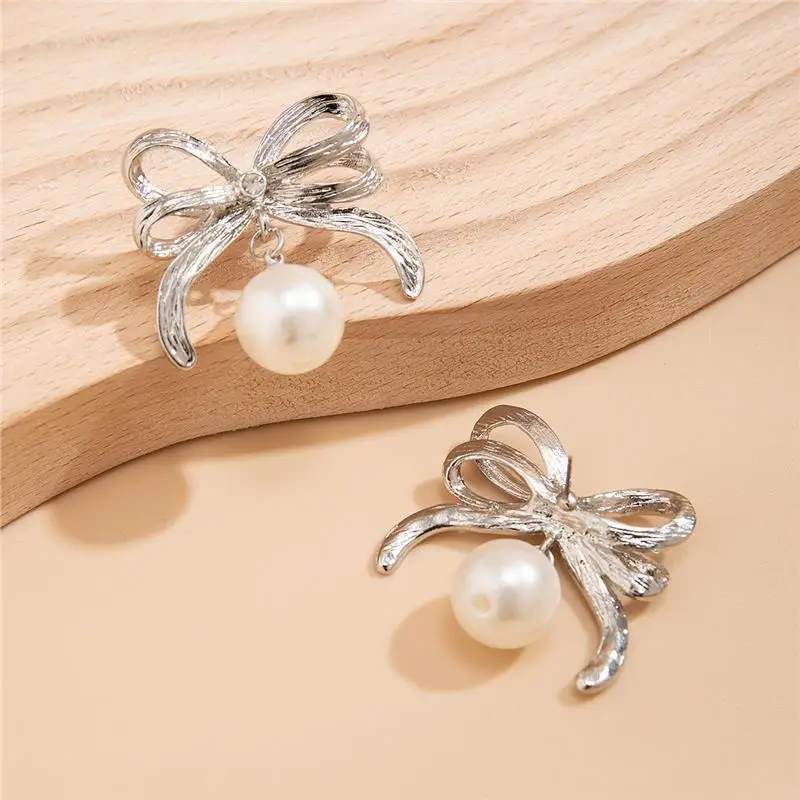 Exquisite Pearl  Knot Earrings Women's Faion Jewelry Ele mat Luxury Cross-Border Accories