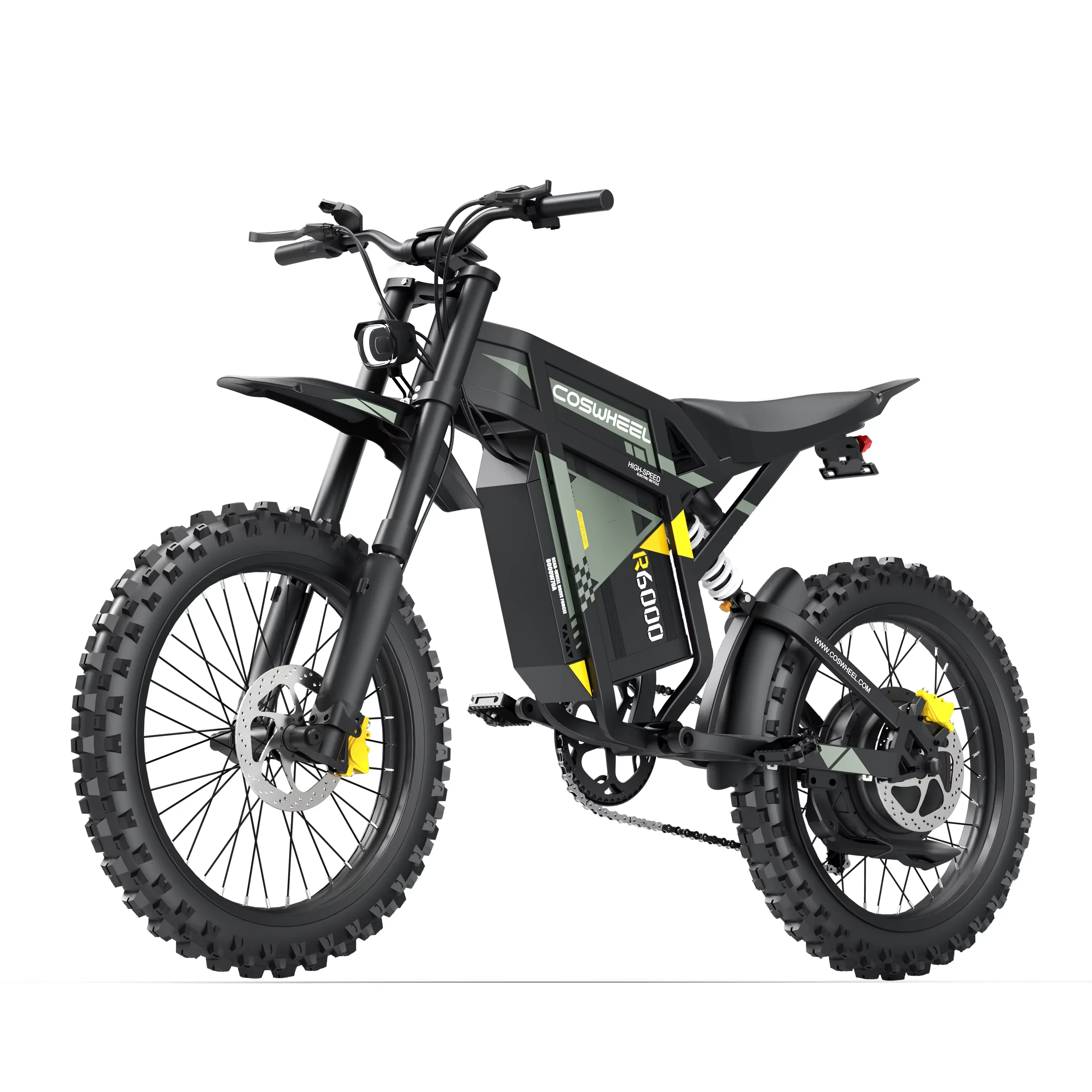 COSWHEEL R6000 Adults Electric Bike 7000W 60V30AH li-ion Battery 88km/h E-Bike with Dual Suspension, Hydraulic Brakes, Off-Road Tires