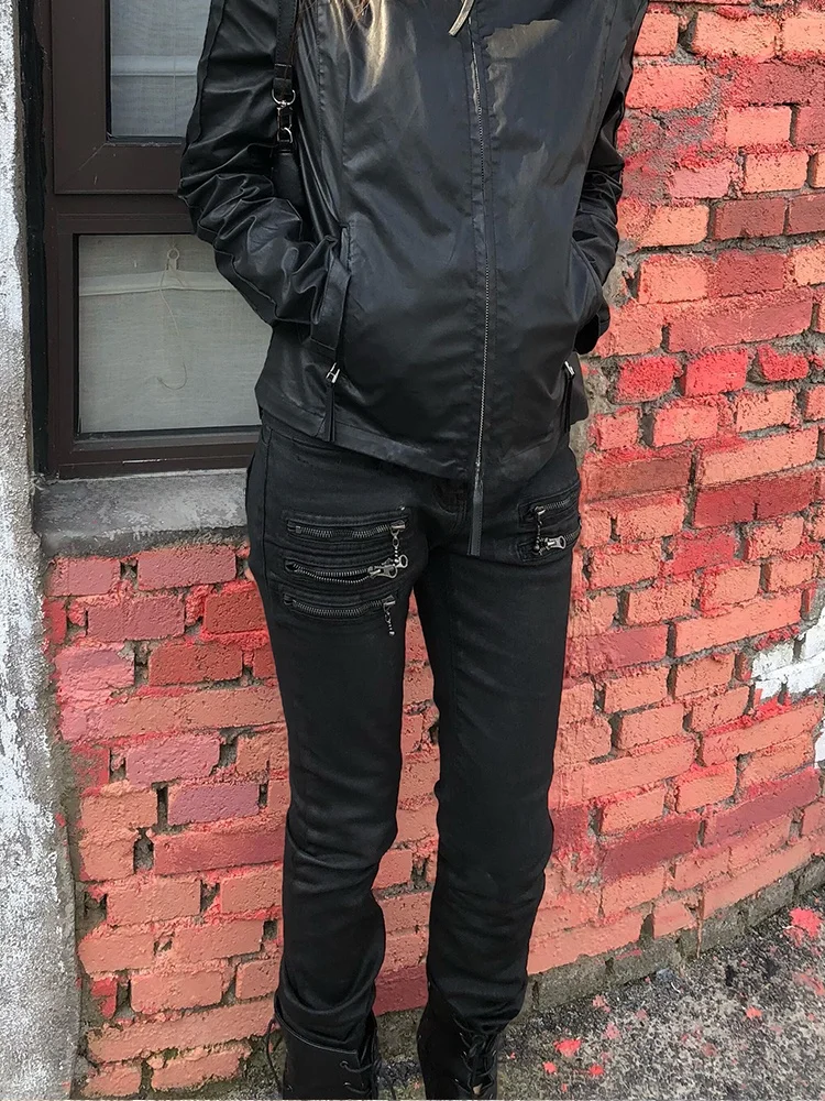 Retro American Spicy Girl Heavy Design Zipper Pleated Denim Jeans Women's Autumn 2026 Vintage Slimming Long Trousers