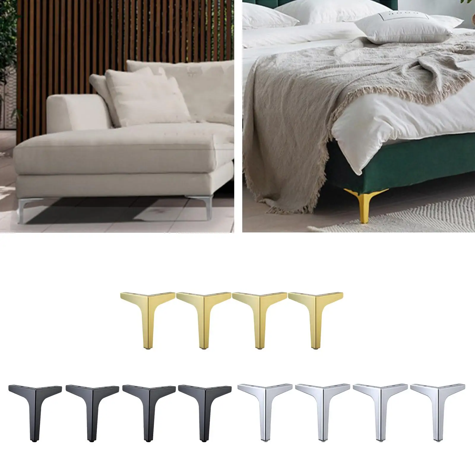 4x Furniture Sofa Legs Cabinet Feet Iron Durable Furniture Hardware