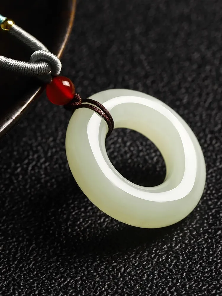 Real Hetian Jade Donuts Pendant P10018