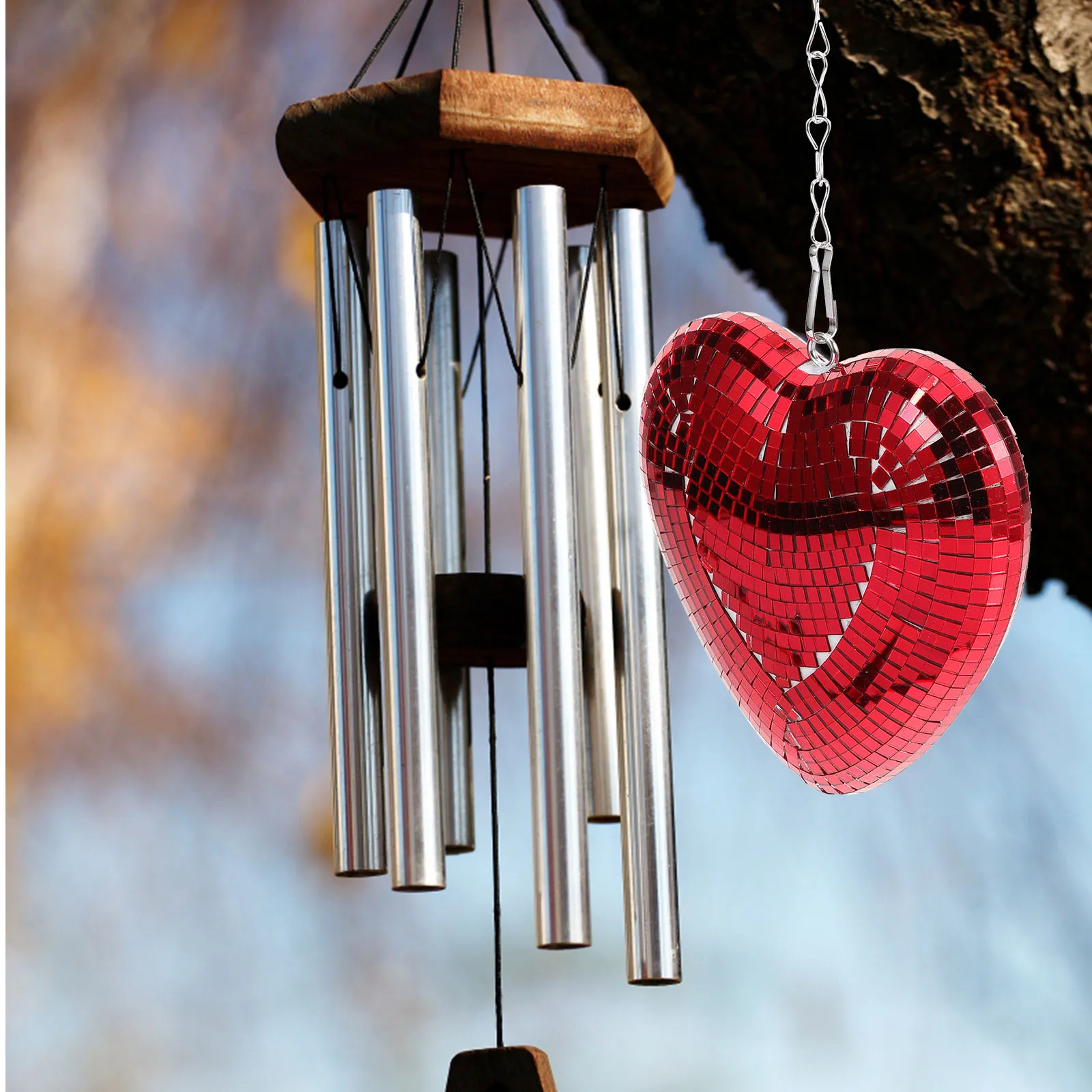 

Valentine Heart Shaped Glass Decorations Red Disco Mirror Balls Party Hanging Foam Pendant Valentines Day Gifts Chic Ball
