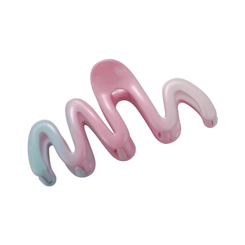 Pink Green Gradient Color Geometry Hair Claw New for Women Girls Elegant Hairpins Shark Clips Crab Barrettes Fashion Headdress