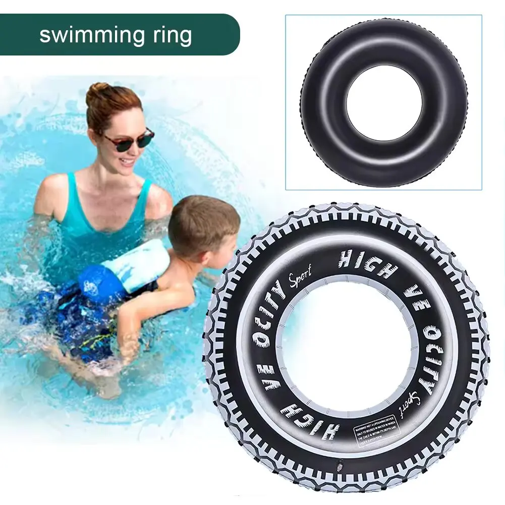 Swimming Pool Floating Rings Tire Pattern Leakproof Inflatable Swim Ring Pool Rings Air Mattresses Swimming Pool Accessories