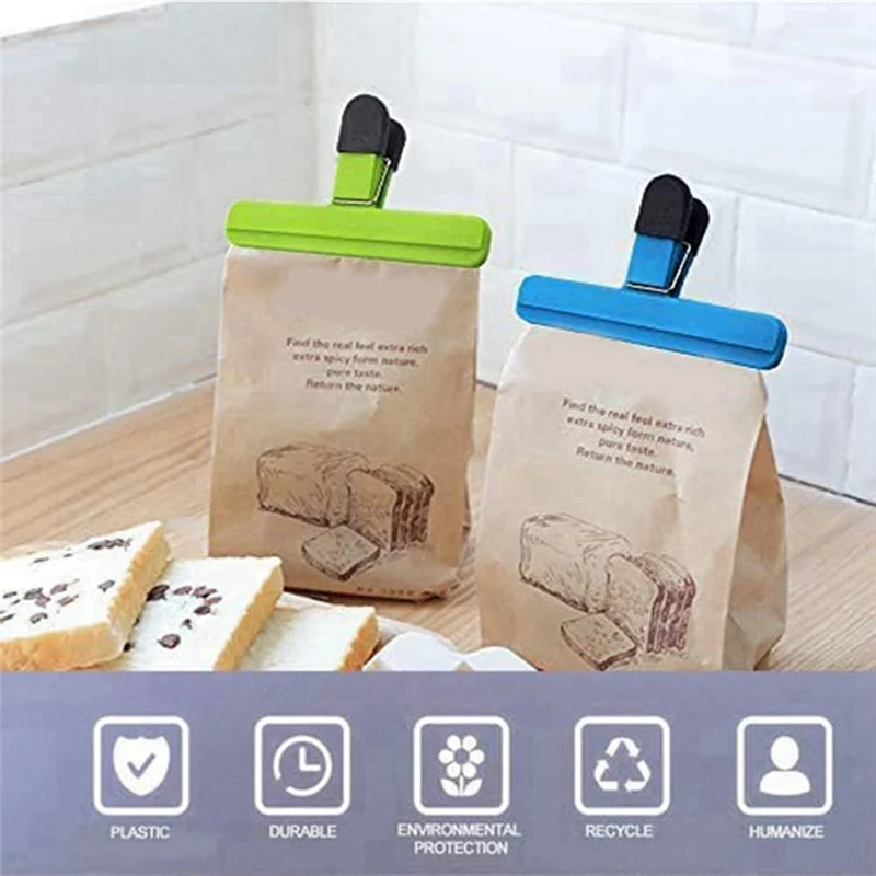 ABLN-Food Clip Plastic Heavy Duty Airtight Seal Clamp Coffee Bag Seal Bag Clamp Potato Chip Bag Clamp
